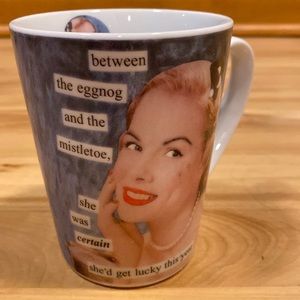 Anne Taintor holiday Christmas funny lady image mug, “get lucky”